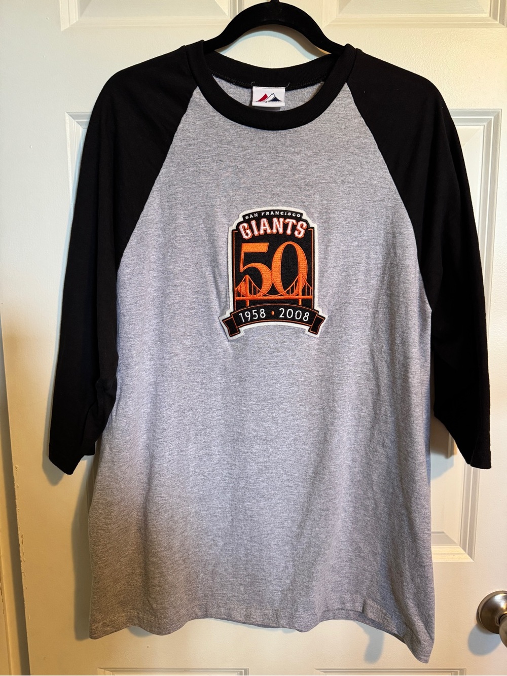 Majestic San Francisco Giants 50th Anniversary (1958–2008) raglan shirt